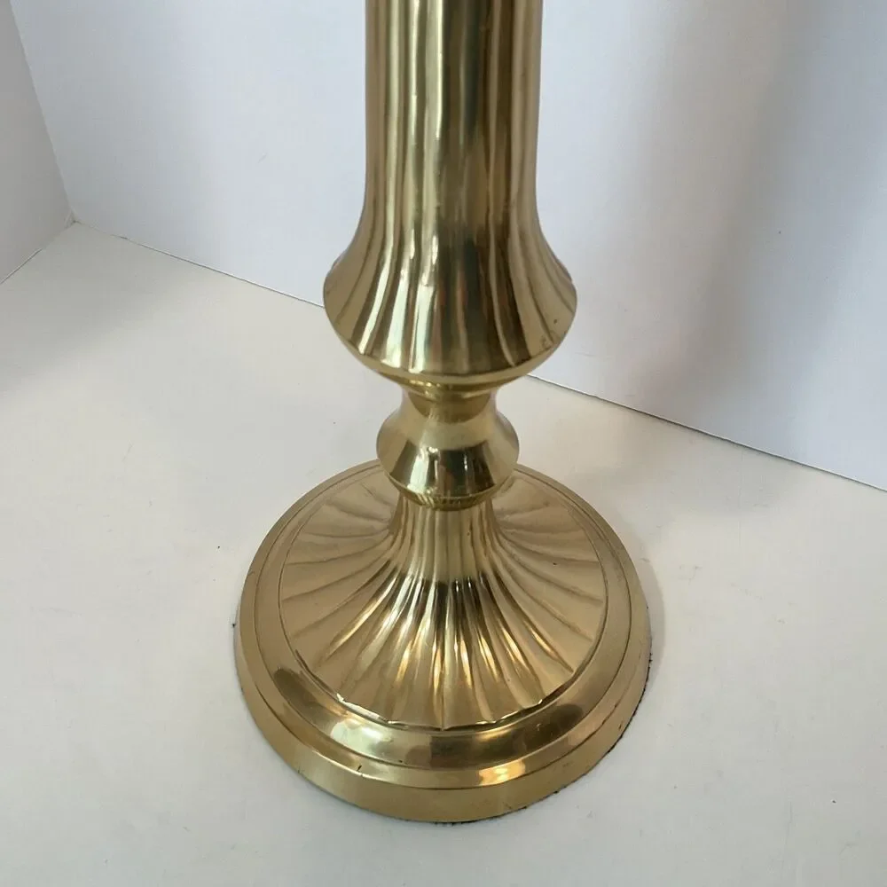 Tall Brass Candle Holder Vintage 17” Home Decor Wedding Large Mantle